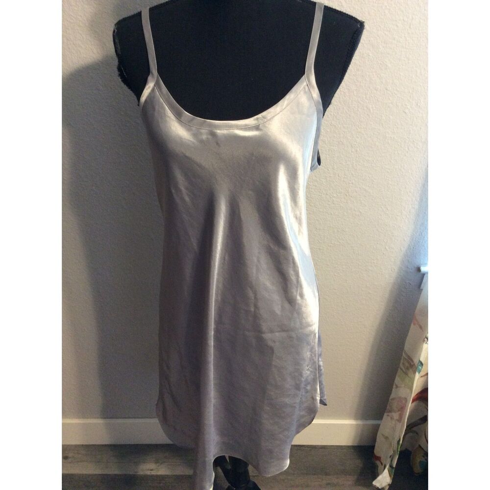 Silver Slip Negligee Nightie Medium M
